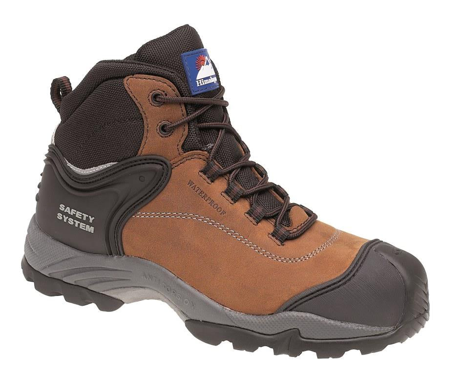 Himalayan Nubuck Safety Boots Waterproof Metal Free Toe Cap Gravity Sole Brown