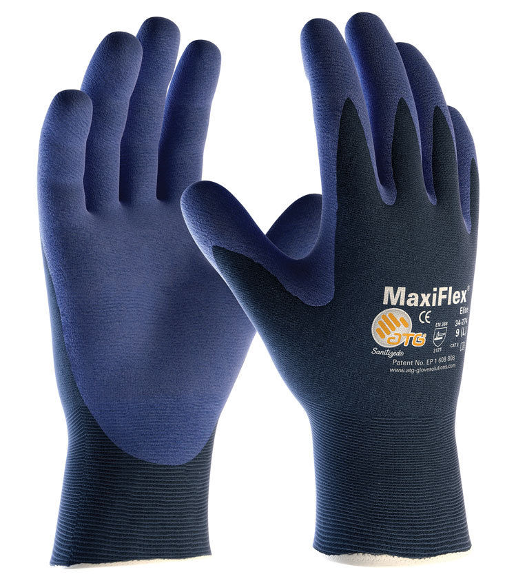 ATG MaxiFlex Elite Palm Coated 34-274 Nitrile Foam Work Gloves