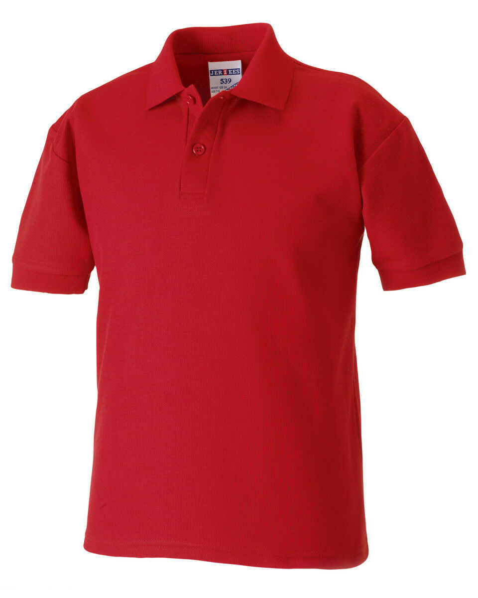 Russell Collection 539B Children's Classic Polycotton Polo Red