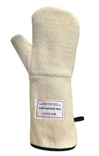 Polyco Bakers Mitt Heat Resistant Oven Mittens 40cm White