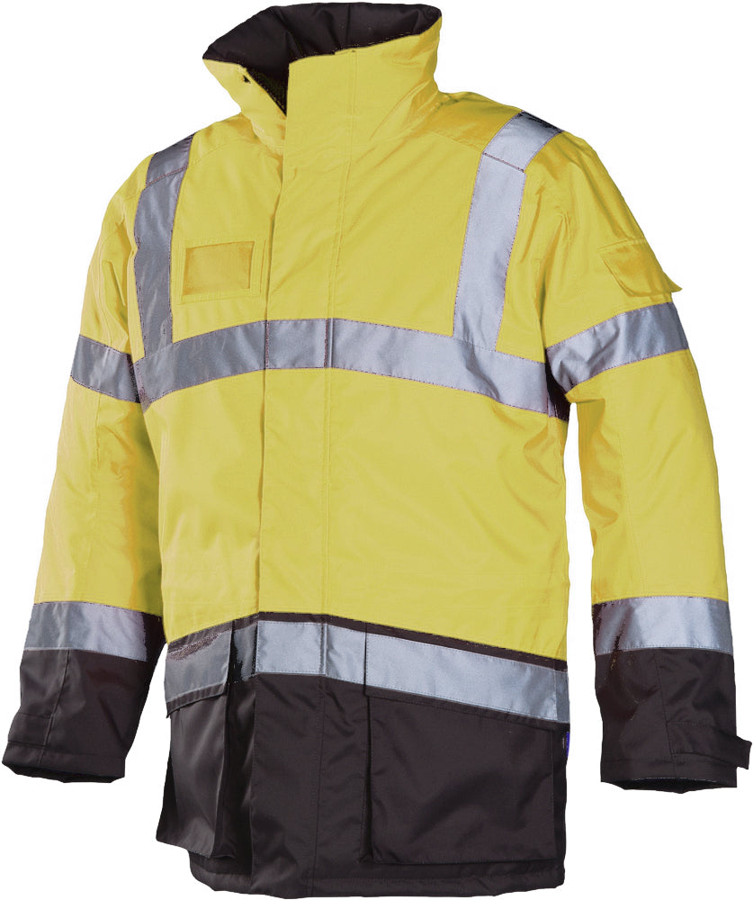 Sioen Lightflash 313A Polyester With PU Winter Rain Hi-Vis Yellow Jacket