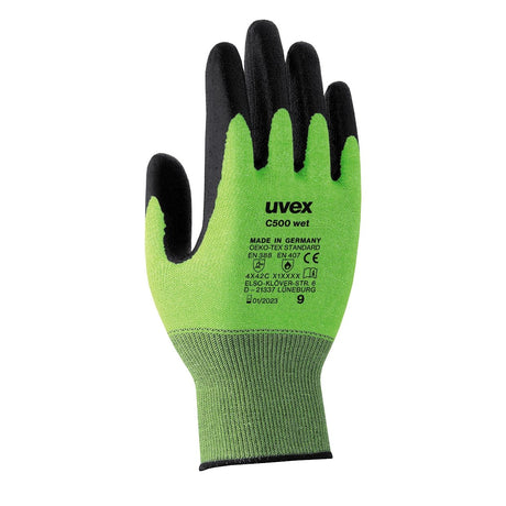 Uvex C500 WET Cut-5 Level Resistant HPE Coating Work Gloves, Size - 7