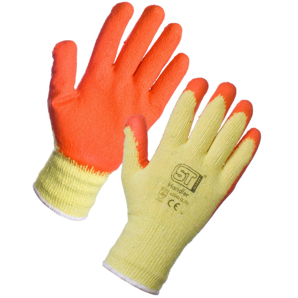 Supertouch Handler Work Gloves Latex Coating Orange