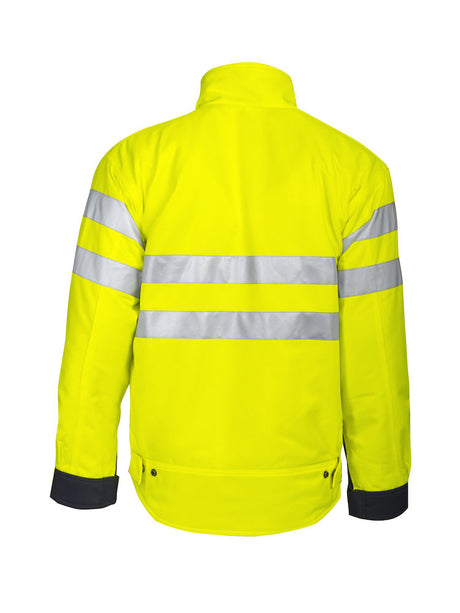 Projob 6407 High Visibility Padded Jacket Two Tone Yellow/Navy Size L