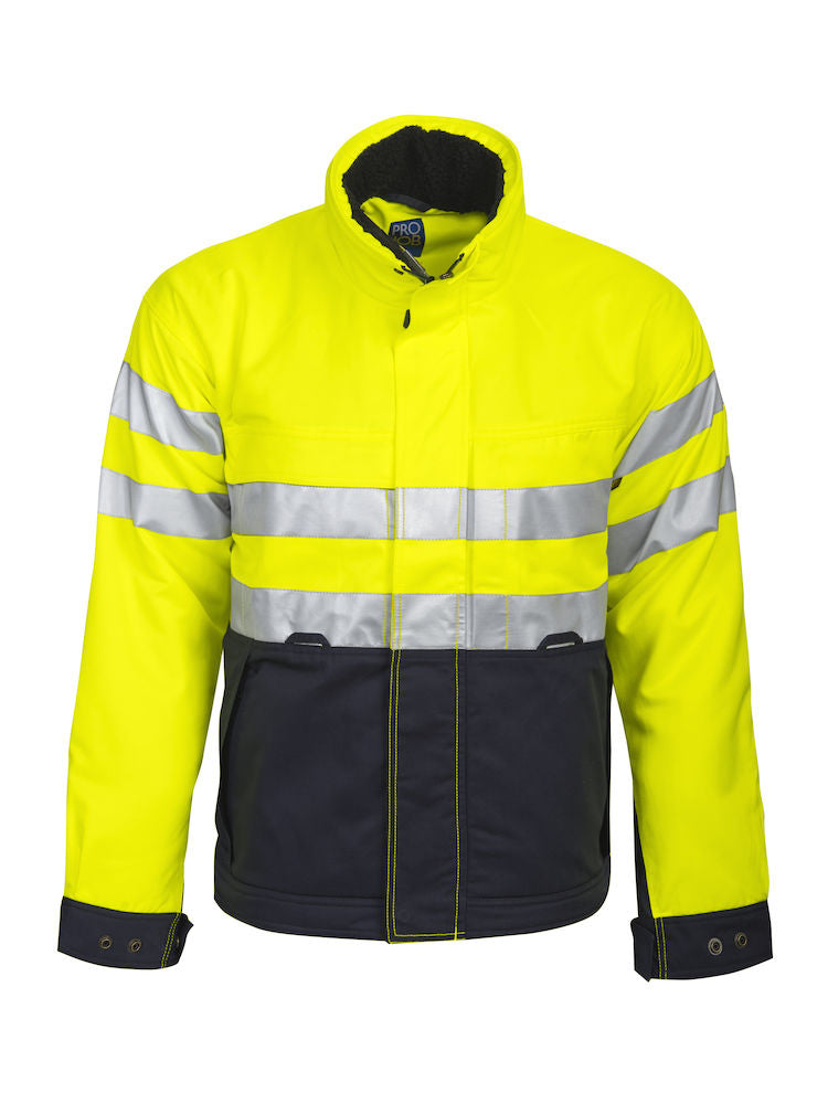 Projob 6407 High Visibility Padded Jacket Two Tone Yellow/Navy Size L