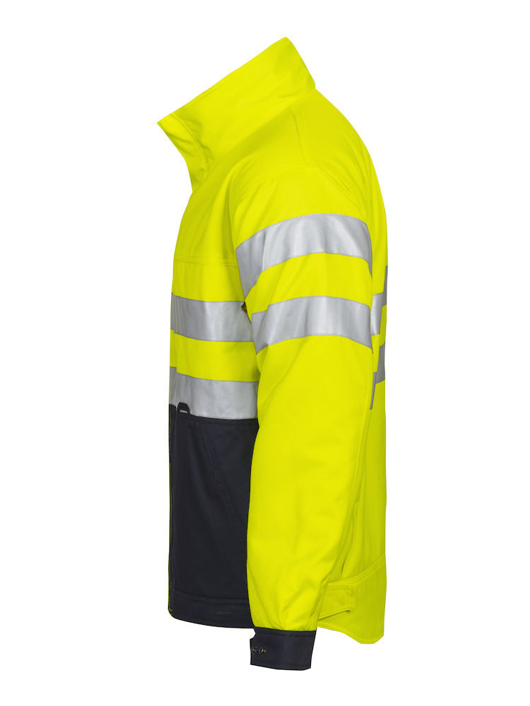 Projob 6407 High Visibility Padded Jacket Two Tone Yellow/Navy Size L