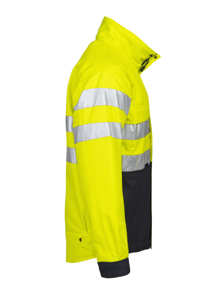 Projob 6407 High Visibility Padded Jacket Two Tone Yellow/Navy Size L