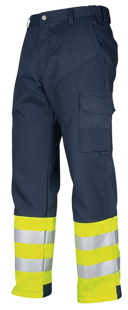 Projob 6507 Men Hi Vis Driver Trousers Navy\Yellow Work Pants, Size - C56