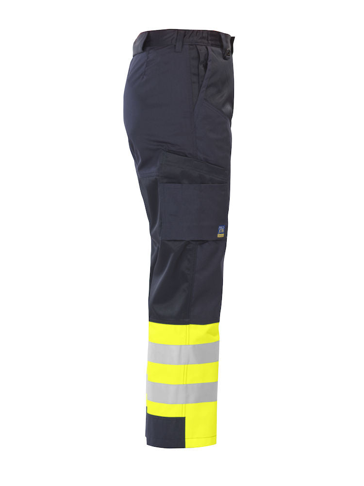 Projob 6507 Men Hi Vis Driver Trousers Navy\Yellow Work Pants, Size - C56