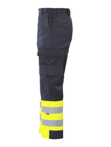 Projob 6507 Men Hi Vis Driver Trousers Navy\Yellow Work Pants, Size - C56