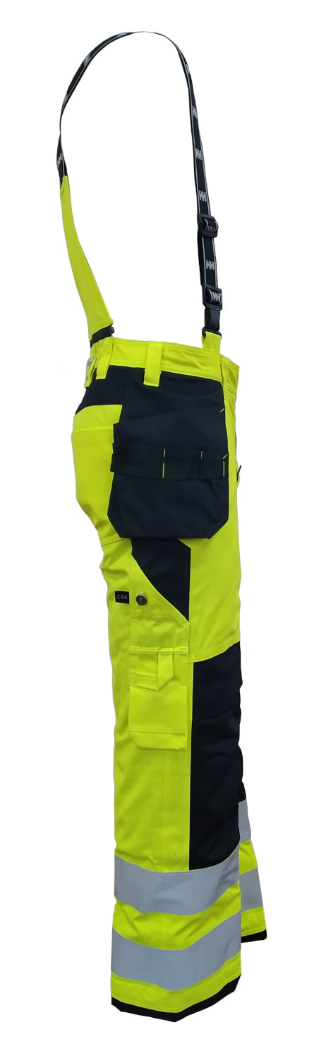 Helly Hansen 7184 Aberdeen Construction FR Brace Pants Waterproof Insulated Hi Vis Yellow