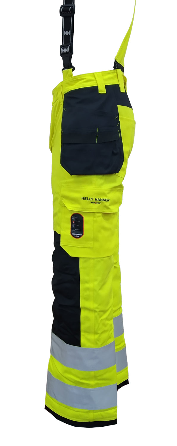 Helly Hansen 7184 Aberdeen Construction FR Brace Pants Waterproof Insulated Hi Vis Yellow