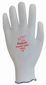 Polyco 766 Inspec Grip Nylon Seamless Inspection Gloves PVC Dots