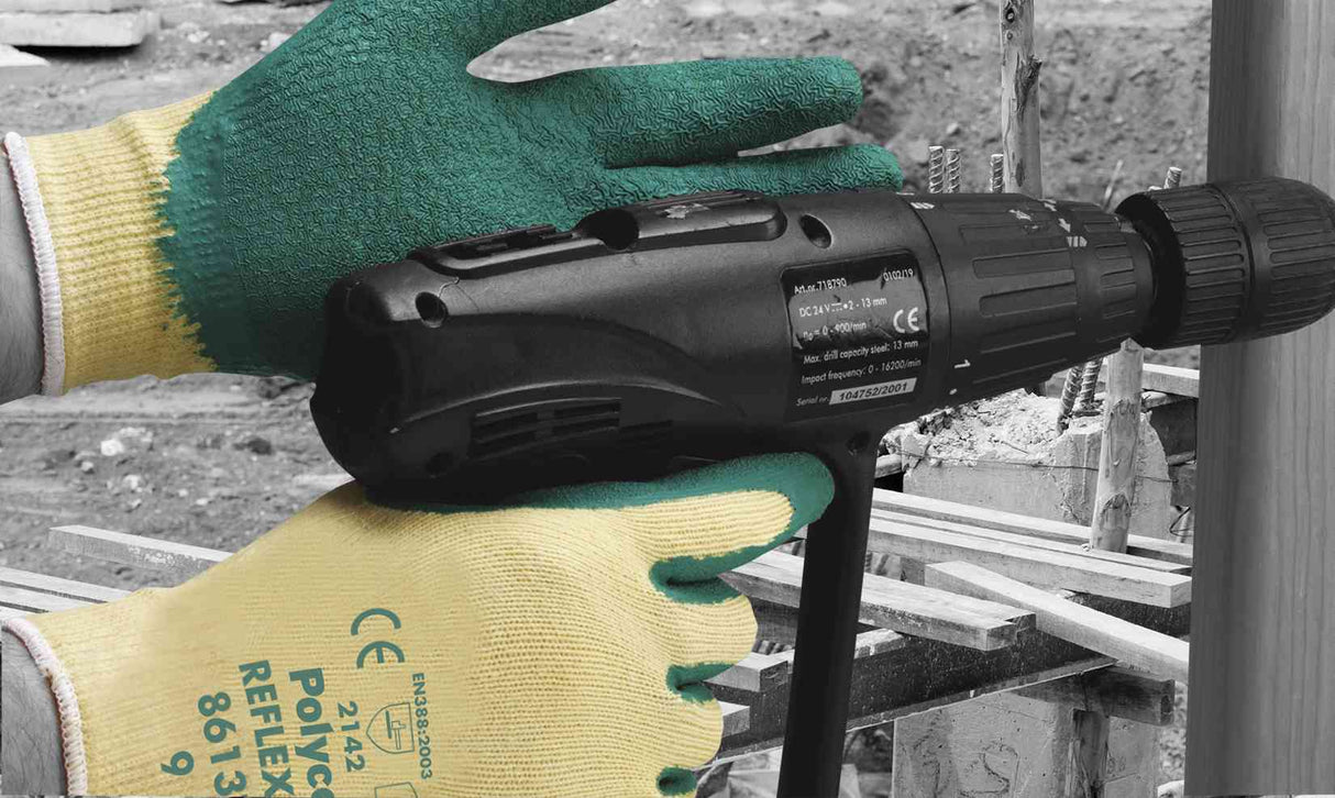Polyco 861 Reflex T Men Work Gloves Latex Coating General Handling