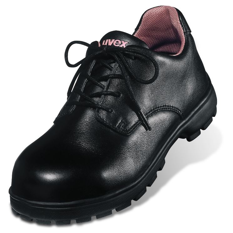 Uvex 9481.9 Black Leather Steel Toe Cap Work Ladies Safety Shoes, Size - UK 3