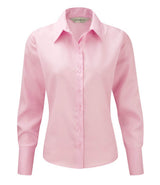 Russell Collection 956F Ladies Shirt Long Sleeve Non-Iron Cotton Pink