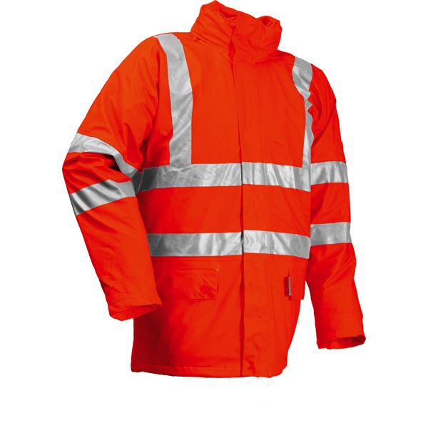 Wenaas FR Hi Vis Flame Resistant Waterproof Lined Rain Jacket 360017-25 Orange - Size Medium