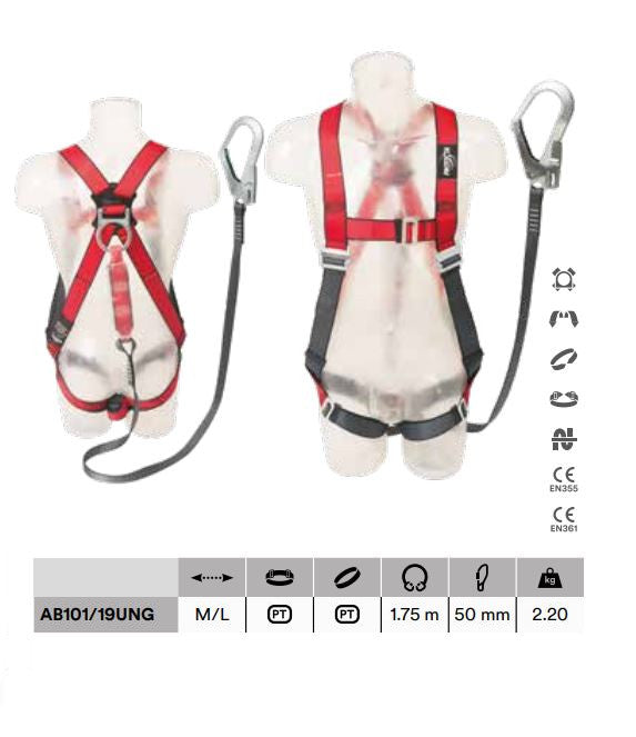 Capital Safety AB10119UNG Protecta Pro Harness and Energy Absorber Lanyard Size: M-L