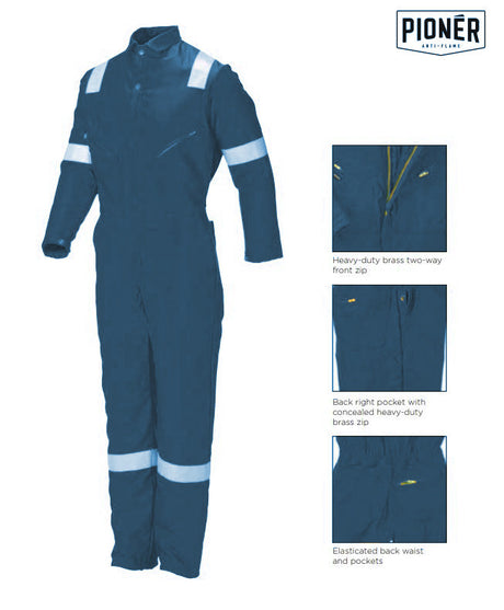 Pioneer Arctic Firemaster Padded Coverall Flame Retardant Cold Insulated Navy