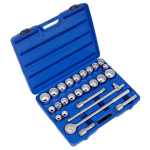 Sealey AK2582 Socket Set 26pc 3/4"Sq Drive 12pt WallDrive® - DuoMetric®