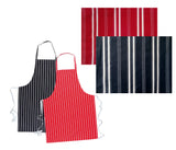 PU Nylon Twin Stripe Butchers Apron with Halter Neck and Ties