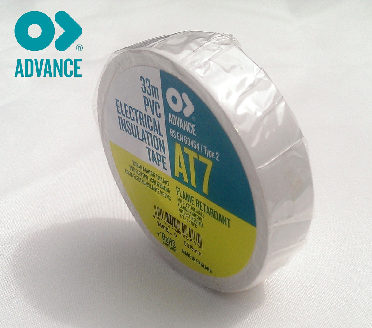 Advance AT7 PVC Electrical Insulation Tape White 33m