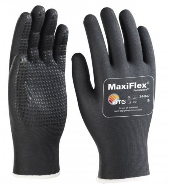 ATG 34-847 MaxiFlex Endurance Work Gloves Nitrile Foam Micro Dots Grip