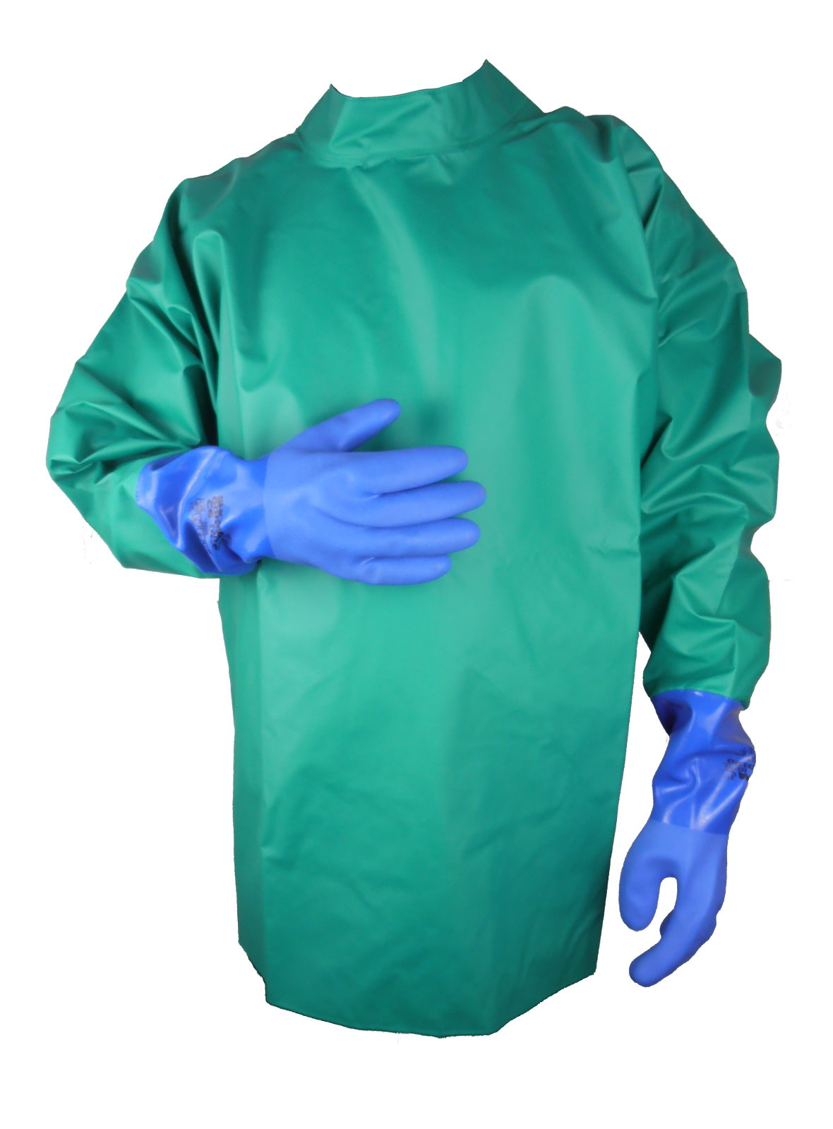 Alpha Solway Chemmaster SP7736\1 Green PVC Cape\Jacket With PVC Gauntlets Size 9