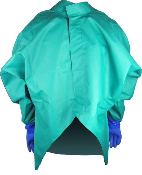 Alpha Solway Chemmaster SP7736\1 Green PVC Cape\Jacket With PVC Gauntlets Size 9