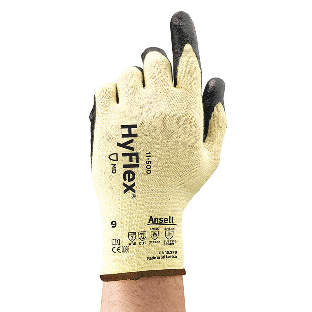 Ansell HyFlex Cut2 Resistant Gloves 11-500 Foam Nitrile Coated Kevlar®