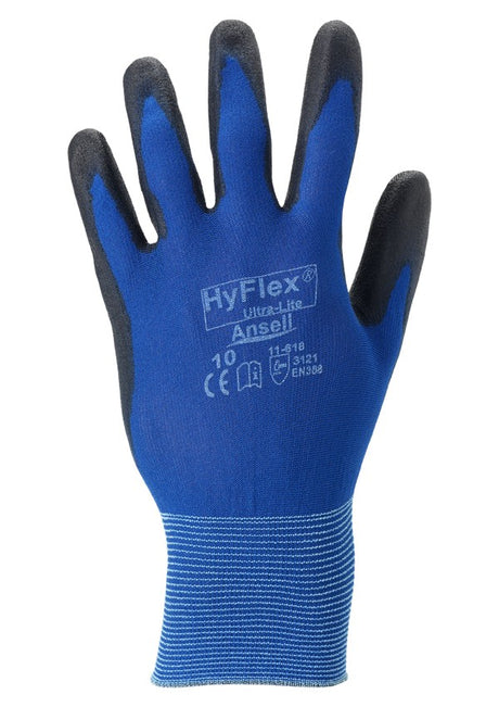 Ansell 11-618 HyFlex Ultra Lite Nylon Polyurethane Palm Coating Work Glove