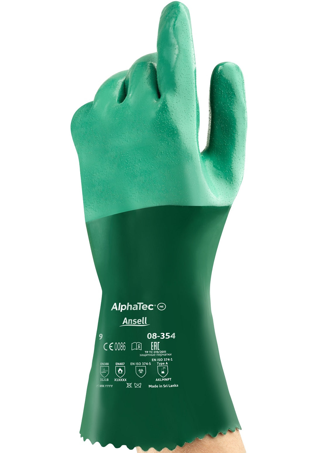 Ansell AlphaTec 08-354 Scorpio Neoprene Gauntlets Chemical Protection 35cm - 14''