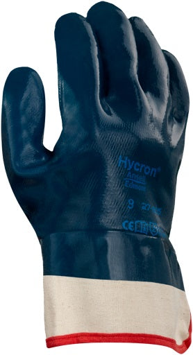 Ansell 27-805 Hycron Nitrile Fully Dipped Open Cuff Water & Grease Resistant Work Gloves