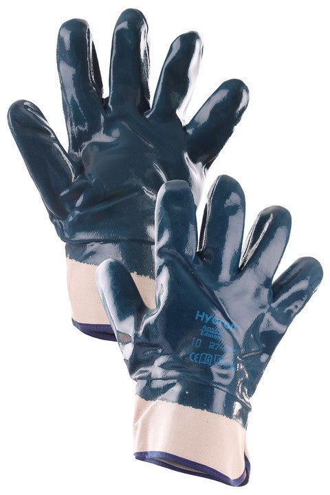 Ansell 27-805 Hycron Nitrile Fully Dipped Open Cuff Water & Grease Resistant Work Gloves