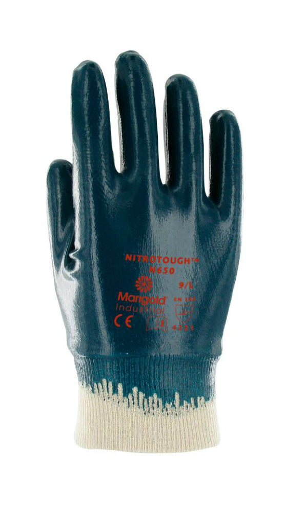 Ansell Nitrotough N650 Fully Dip Coating Nitrile Work Glove, Size - 9