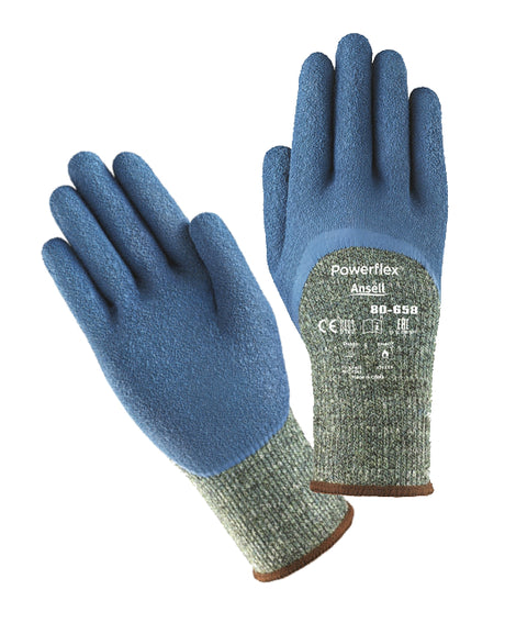 Ansell Powerflex 80-658 Safety Gloves Latex Coated Heat & Cut Resistant