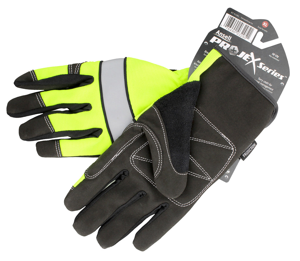 Ansell ProjeX 97-510 Spandex Hi-Vis Knuckle Protection Glove