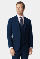 Brook Taverner Avalino Men Suit Jacket Navy Pinstripe 42 Regular