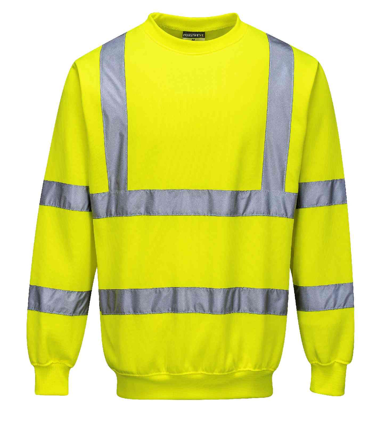 Portwest B303 Men Polycotton Reflective Tape Hi Vis Sweatshirt Yellow