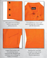 Bulwark CAD6 Work FR Coverall Deluxe Hi Vis Flame Retardant Anti-static 350Gsm Orange