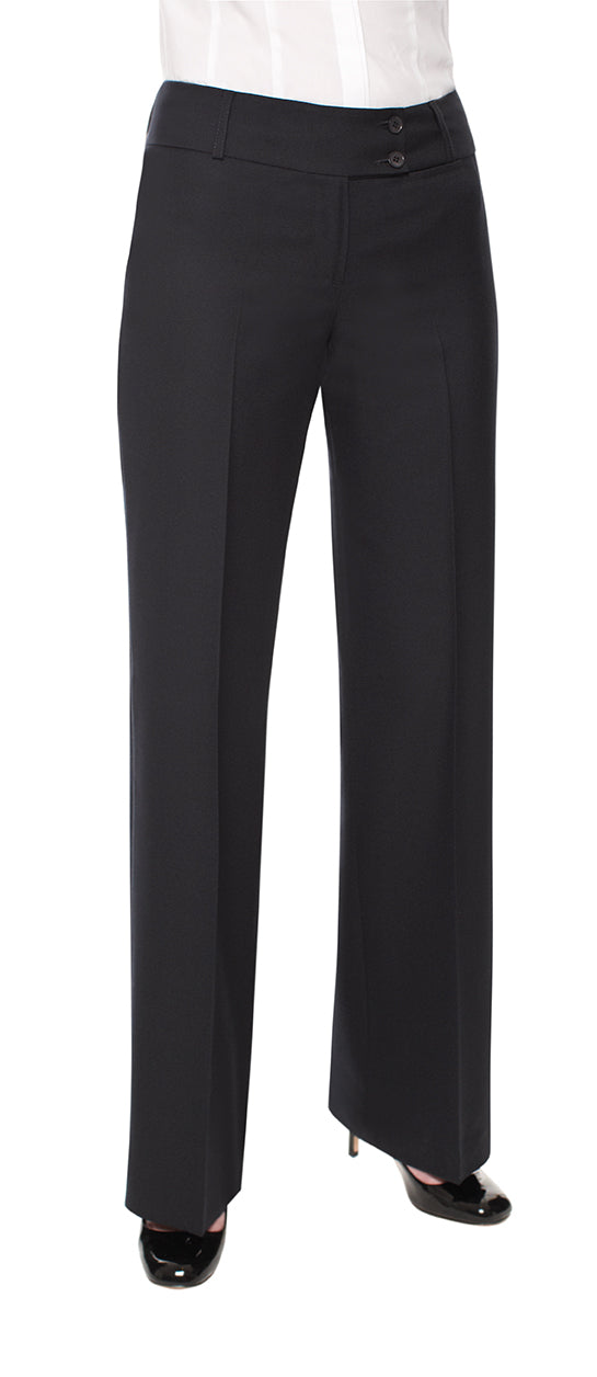 Clubclass Brompton Ladies Trousers Formal Cut Low Waist Black