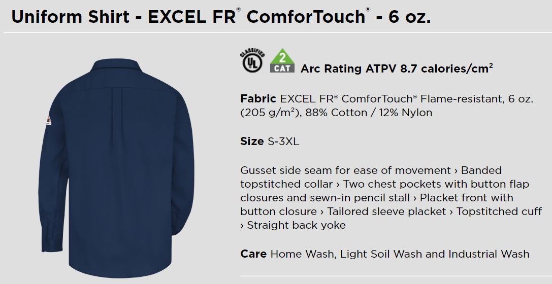 Bulwark SL8NV2 FR ARC Resistant Cat 2 Shirt