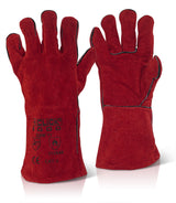 Click 2000 Welders C2W Gauntlet Glove Lined Red Leather Size 9 (Large)