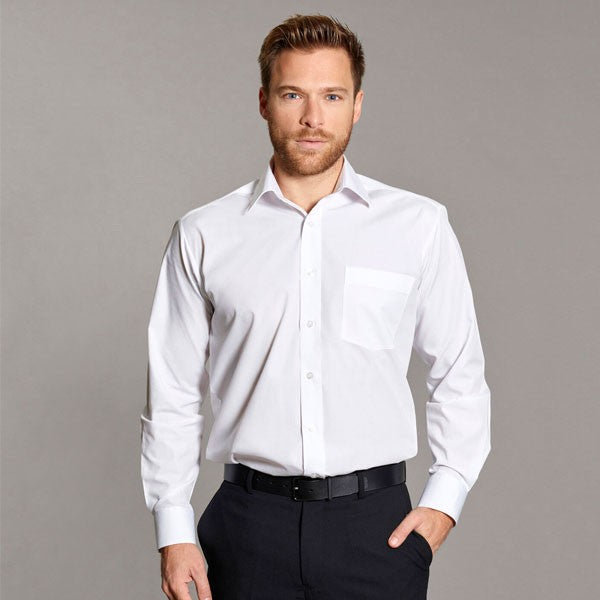 Disley C896 Classic Men Shirt Long Sleeve White