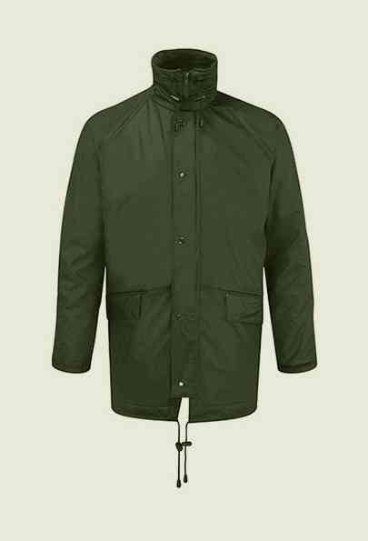 Fortess Flex 219 Waterproof Fleece Lined Front Zip Hooded Rain Jacket Green