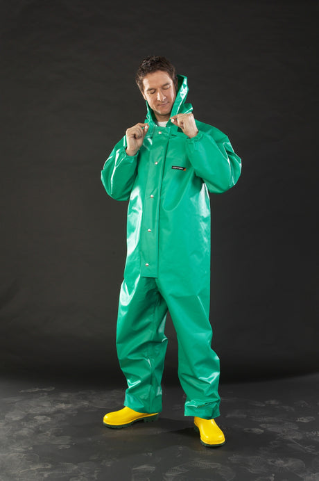 Alpha Solway Chemmaster Re-useable Chemical Coverall Green Pvc/Nylon - Cmbh-Ew