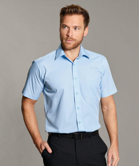 Williams H140 Left Breast Pocket Short Sleeve Classic Shirt Blue