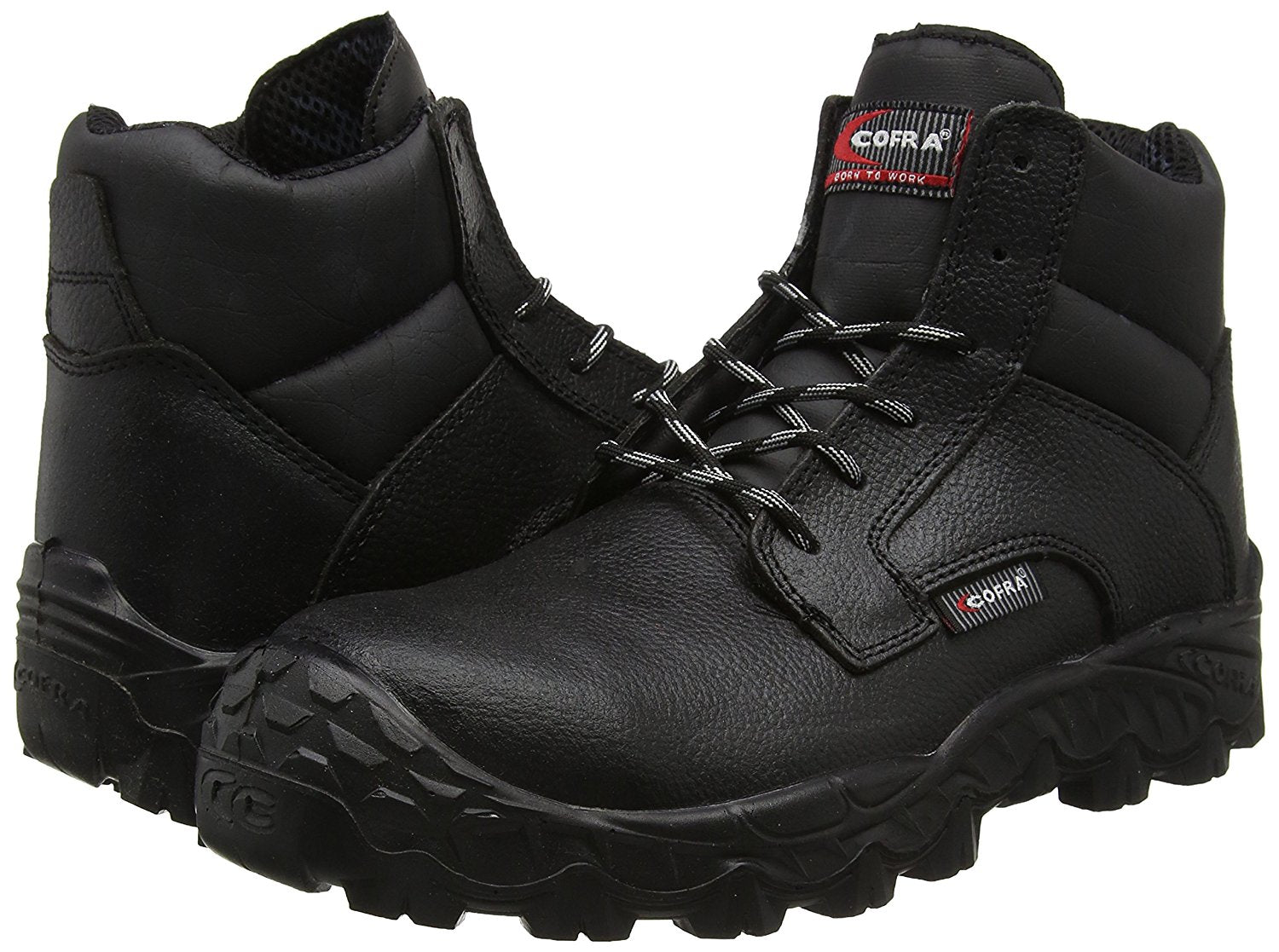 COFRA New Asphalt Treadless Leather Work Boots – Size 8 Wide (Black)