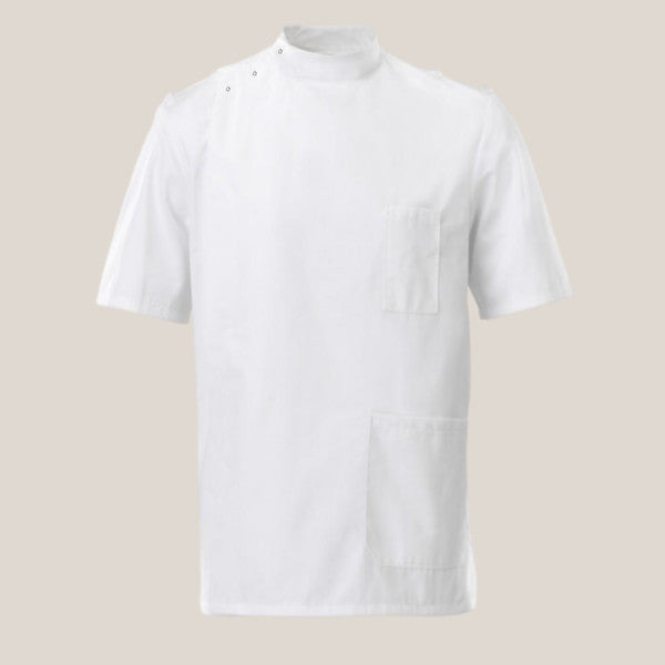 Di Bianco DB35400 Dentist Healthcare Tunic Short Sleeve Shoulder Studs White Large