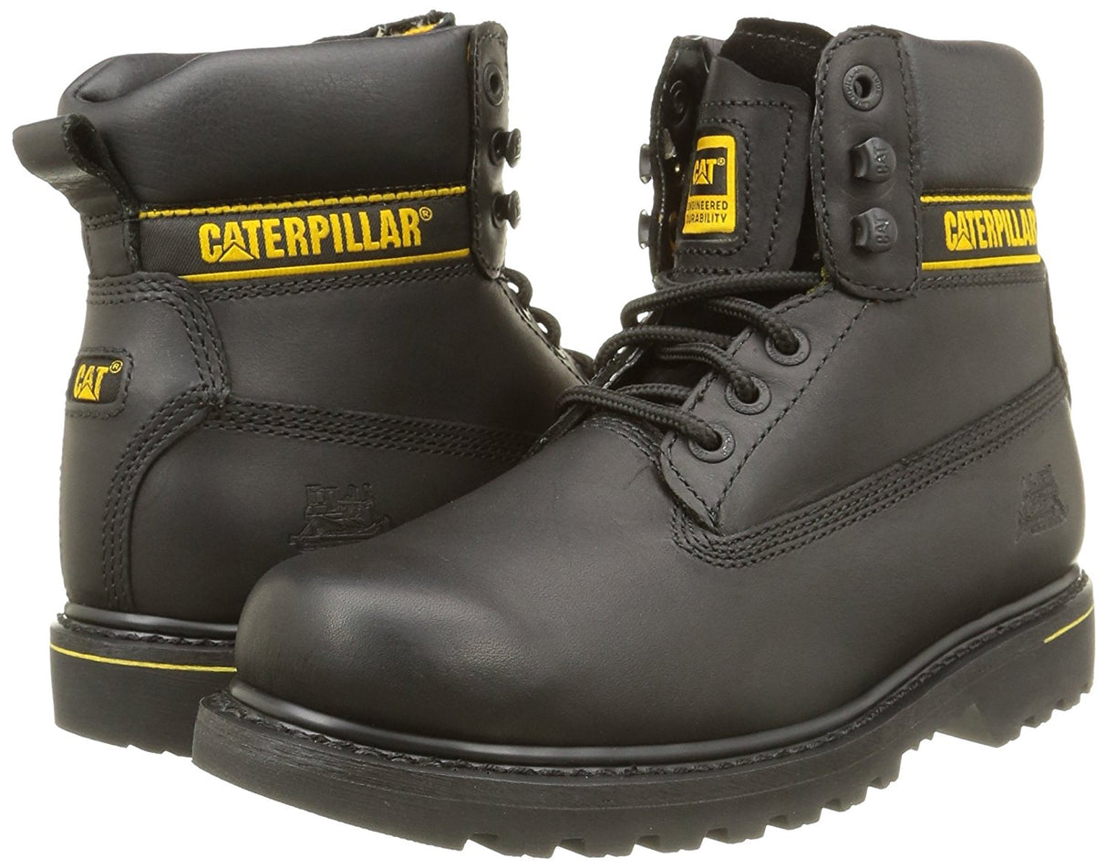 Caterpillar CAT Holton OB Men's Non-Safety Lace up Leather Work Boots Black